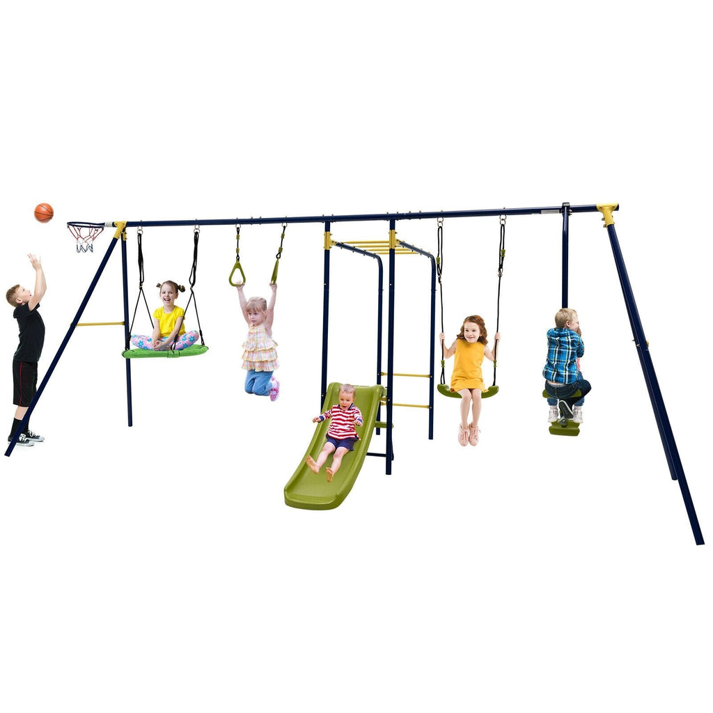 7-in-1 stabiles Outdoor-Schaukelset in A-Form für den Garten
