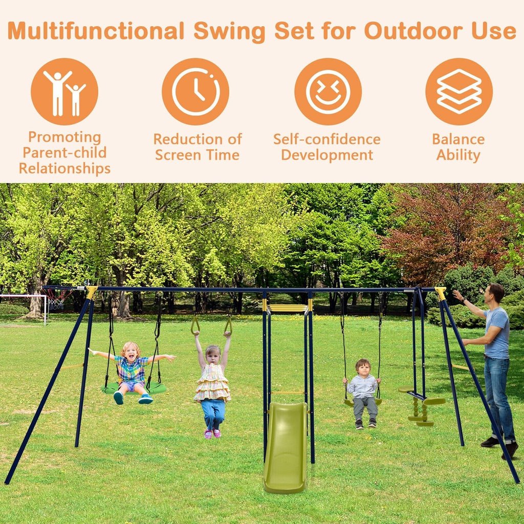 7-in-1 stabiles Outdoor-Schaukelset in A-Form für den Garten