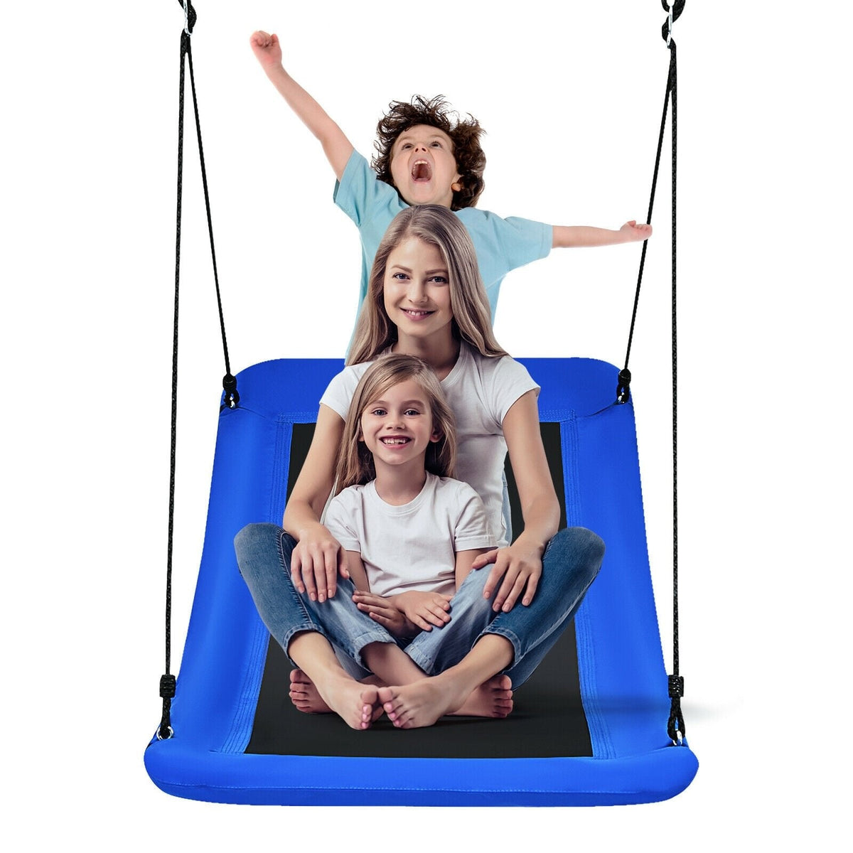 700 lbs belastbare, 152 cm große Plattform-Baumschaukel für Kinder und Erwachsene - Blau