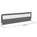 Barrière de lit basculante extra-longue de 71 pouces avec sangles de sécurité - Grise