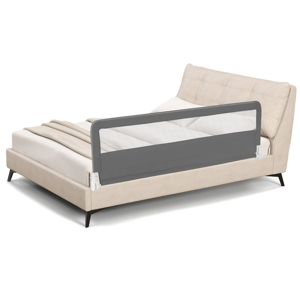 Barrière de lit basculante extra-longue de 71 pouces avec sangles de sécurité - Grise