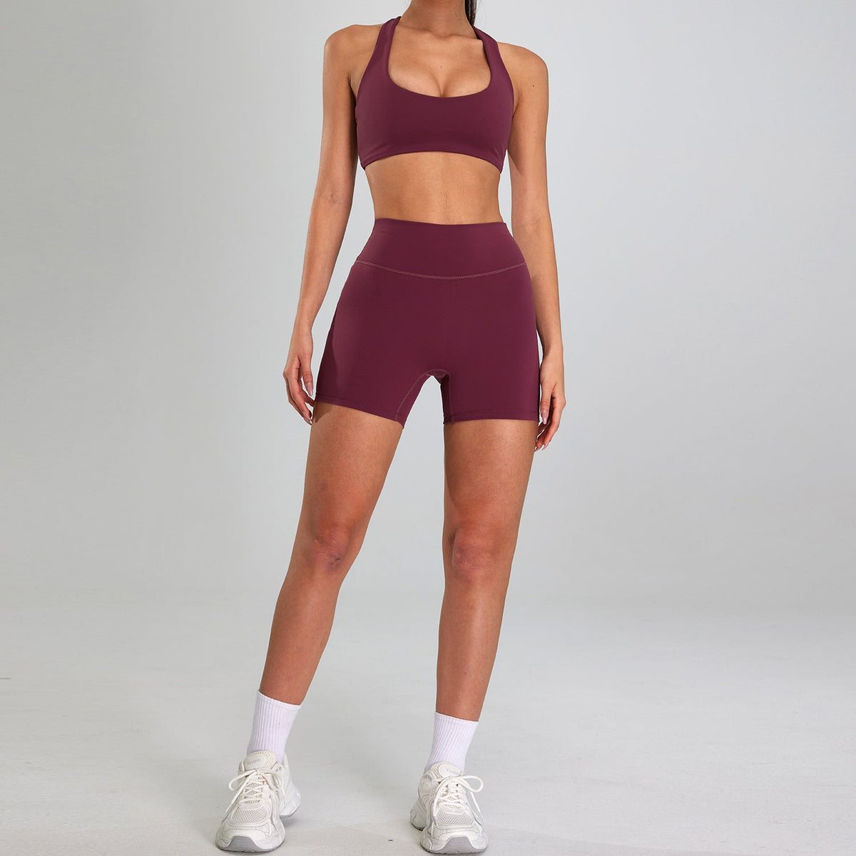 Ensemble de sport taille haute pour femme – Vêtements de sport ajustés pour la course en plein air et les entraînements de haute intensité