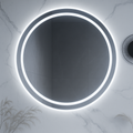 Ondelle Runder LED-Badezimmerspiegel – Frontbeleuchteter Ring + hinterleuchteter Halo, Antibeschlag, dimmbar | 24″, 28″, 32″