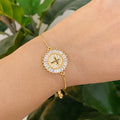 Mesmerized By The Cross Slide Bracelet Fuchsia Hercules