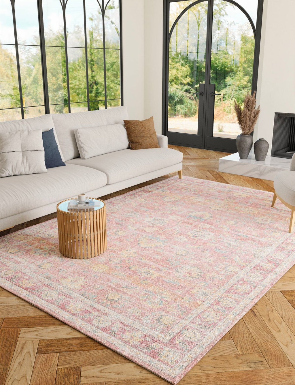 Elyse Pink Yellow Rug