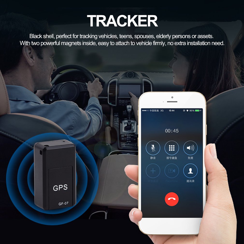Car Tracker Magnetic Mini Car Tracker GPS Real Time Tracking Locater Device Recordable Anti-lost Rechargeable Locater