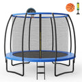 Trampolín recreativo de 8/10 pies con aro de baloncesto-12 pies