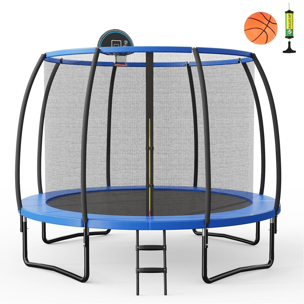 Trampolín recreativo de 8/10 pies con aro de baloncesto-12 pies