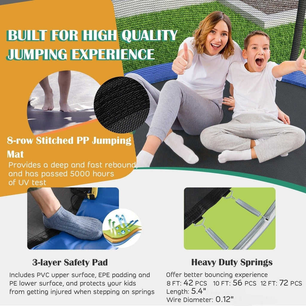 Trampolín recreativo de 8/10 pies con aro de baloncesto-12 pies