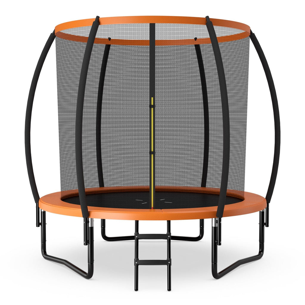 Trampolín recreativo de 8 pies aprobado por ASTM con escalera - Naranja