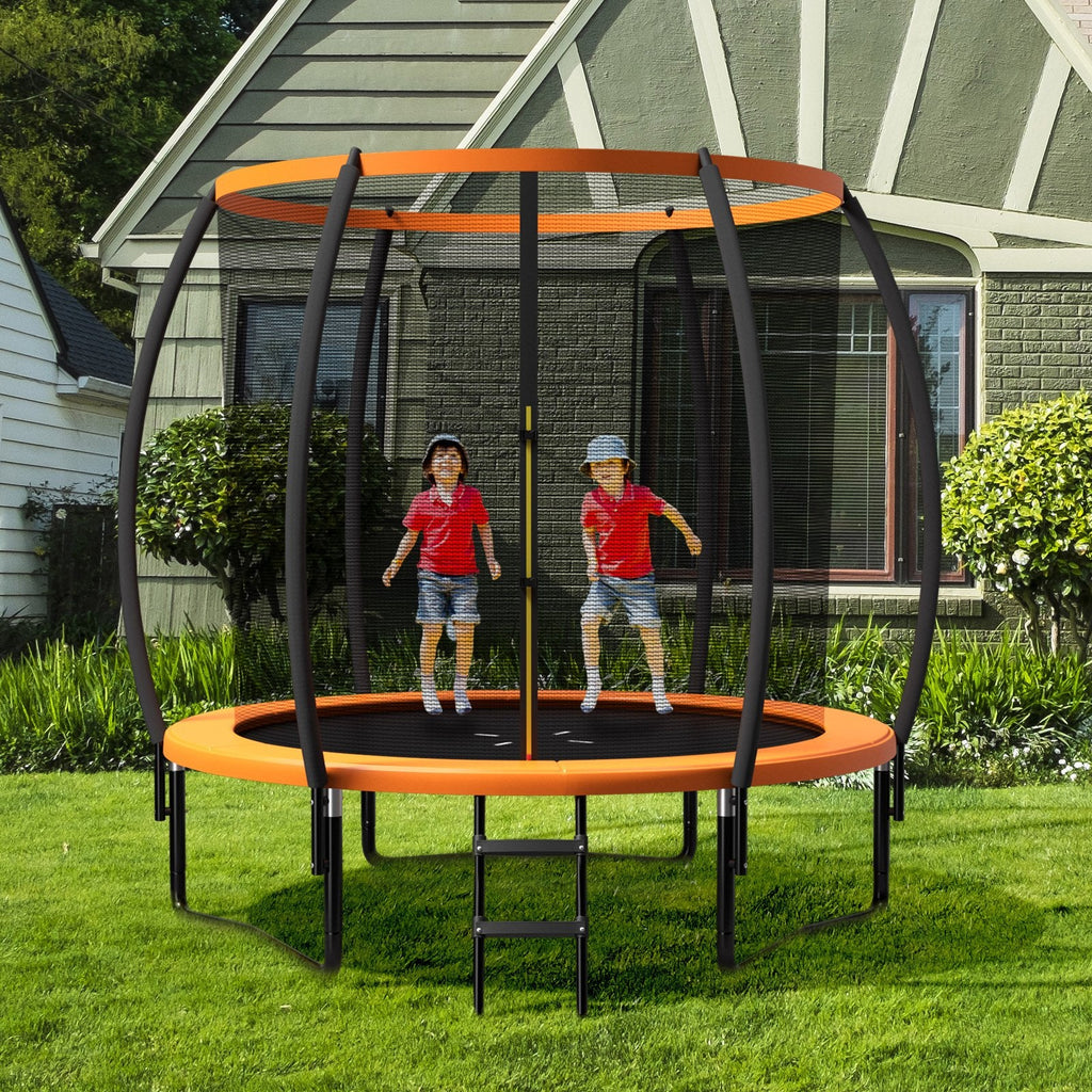 Trampolín recreativo de 8 pies aprobado por ASTM con escalera - Naranja