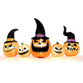 8 Fuß große aufblasbare Kürbisfamilie, wasserdichte Halloween-Gartenverzierung mit LED-Beleuchtung