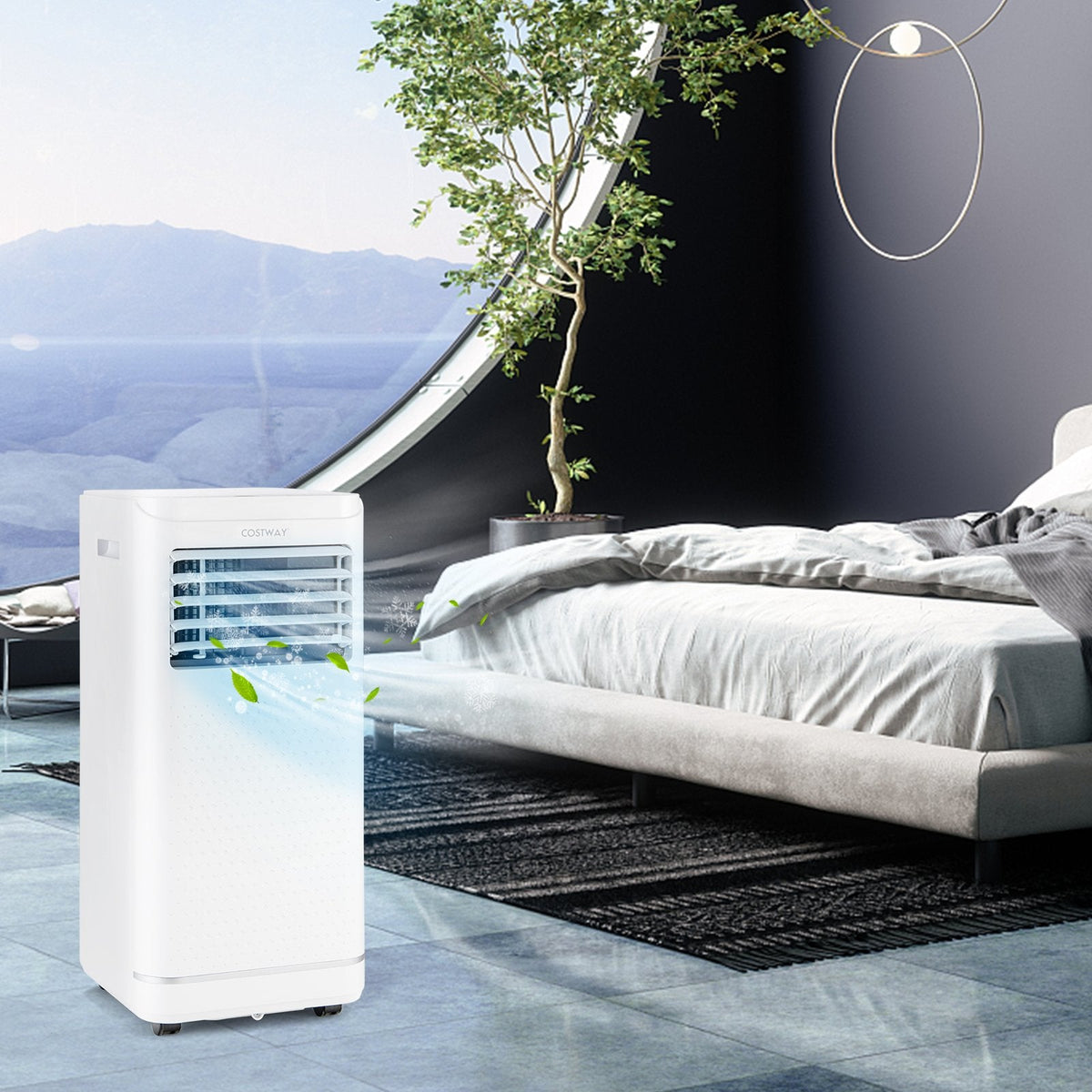 Aire acondicionado portátil de 8000 BTU con deshumidificador y modo ventilador, 250 pies cuadrados, 40 pintas al día