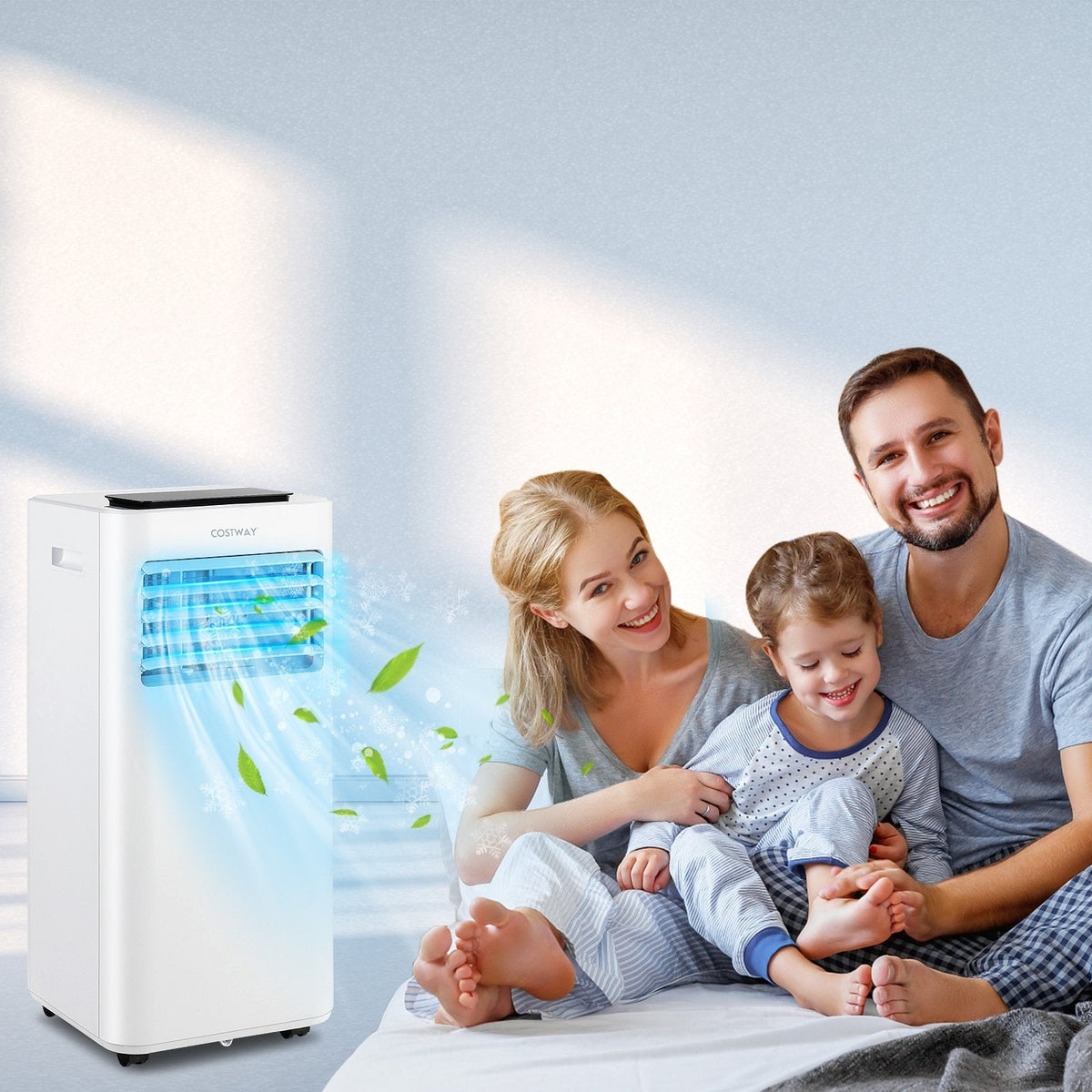 8000 BTU Portable Air Conditioner with Fan, Dehumidifier and Sleep Mode, Cools 250 sq ft