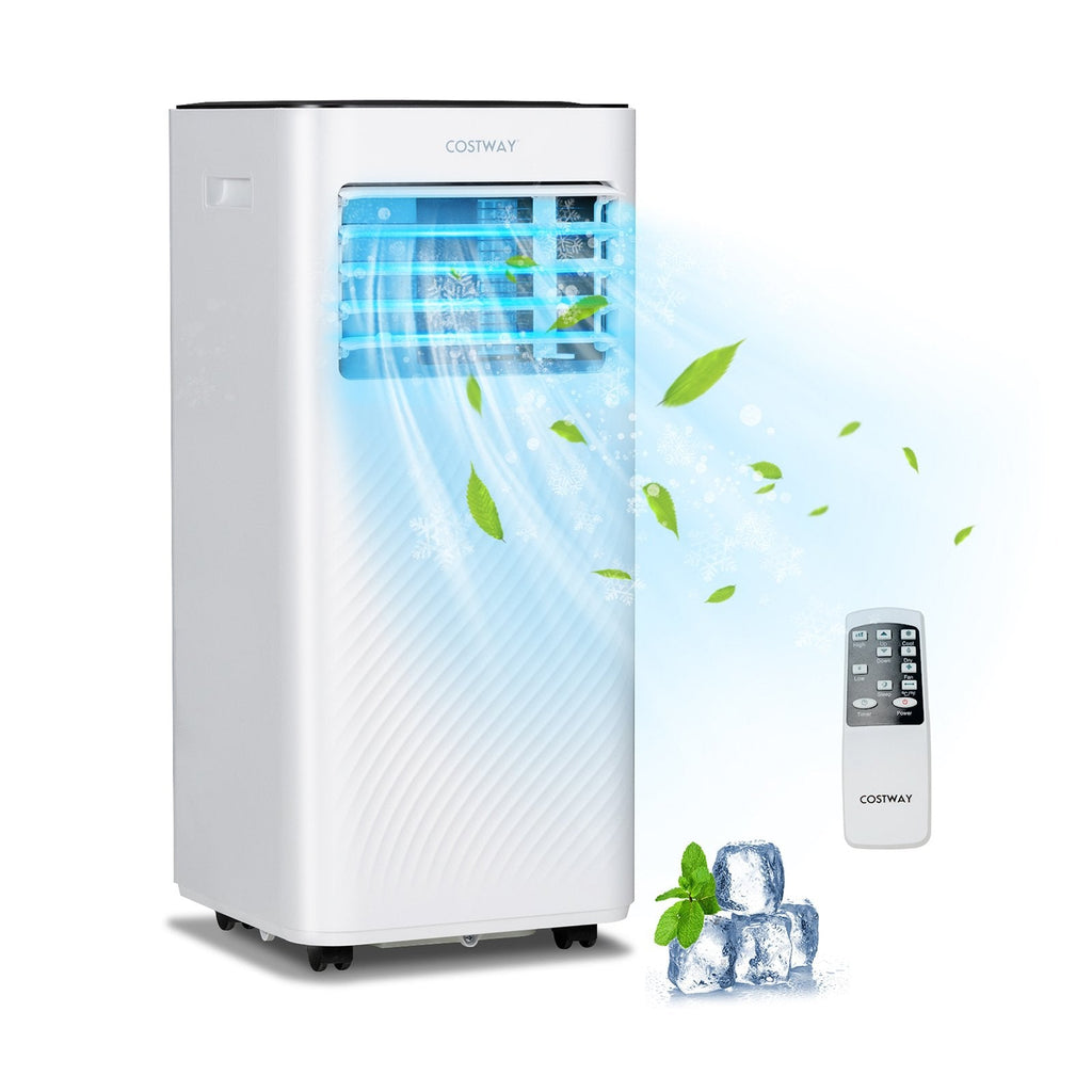 Tragbare 8000-BTU-Klimaanlage mit Fernbedienung und Schlafmodus, Schwarz, 250 sq ft