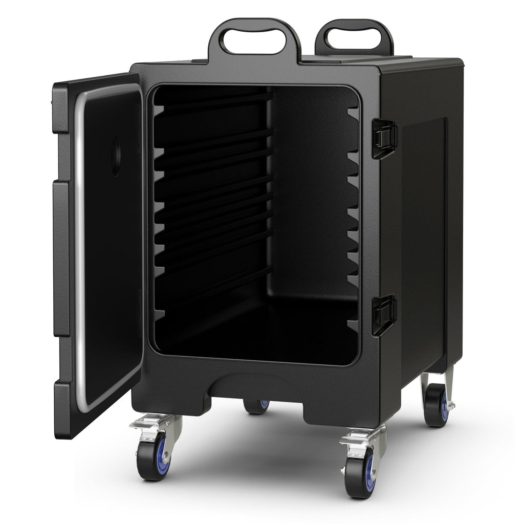 Isolierter Frontlader-Speisentransportbehälter mit 81 Quart Fassungsvermögen und Rollen