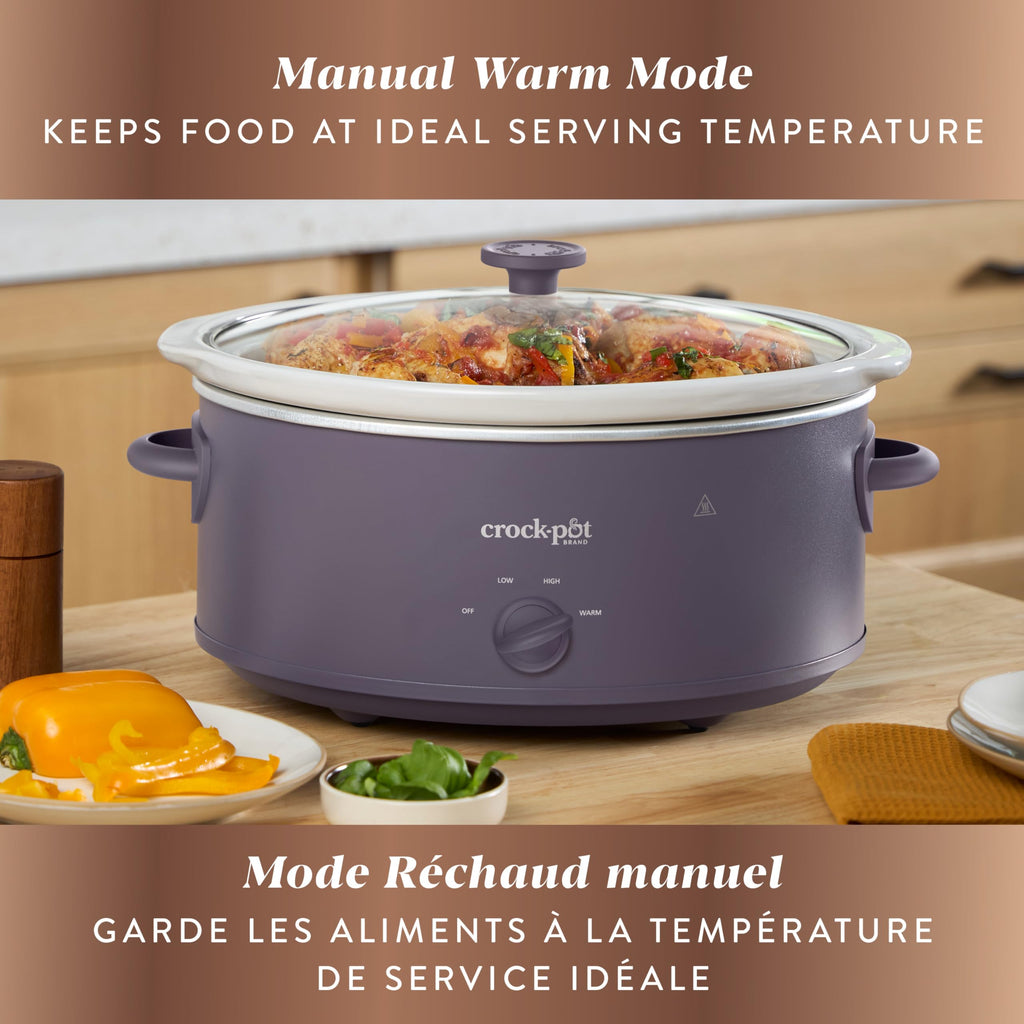 Crock-Pot Design Series 7-Quart Manual Slow Cooker, Purple Potato 🍁 All In One Marketplace Canada