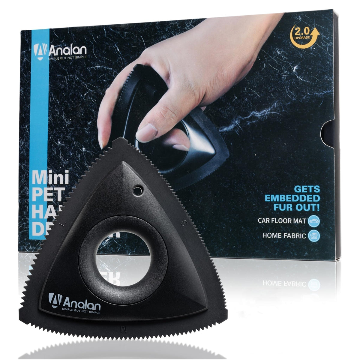 Analan Mini Outil de Dépilation pour Animaux, Détails de Voiture, Brosse Anti Poils de Chien (Noir) 🍁 All In One Marketplace Canada