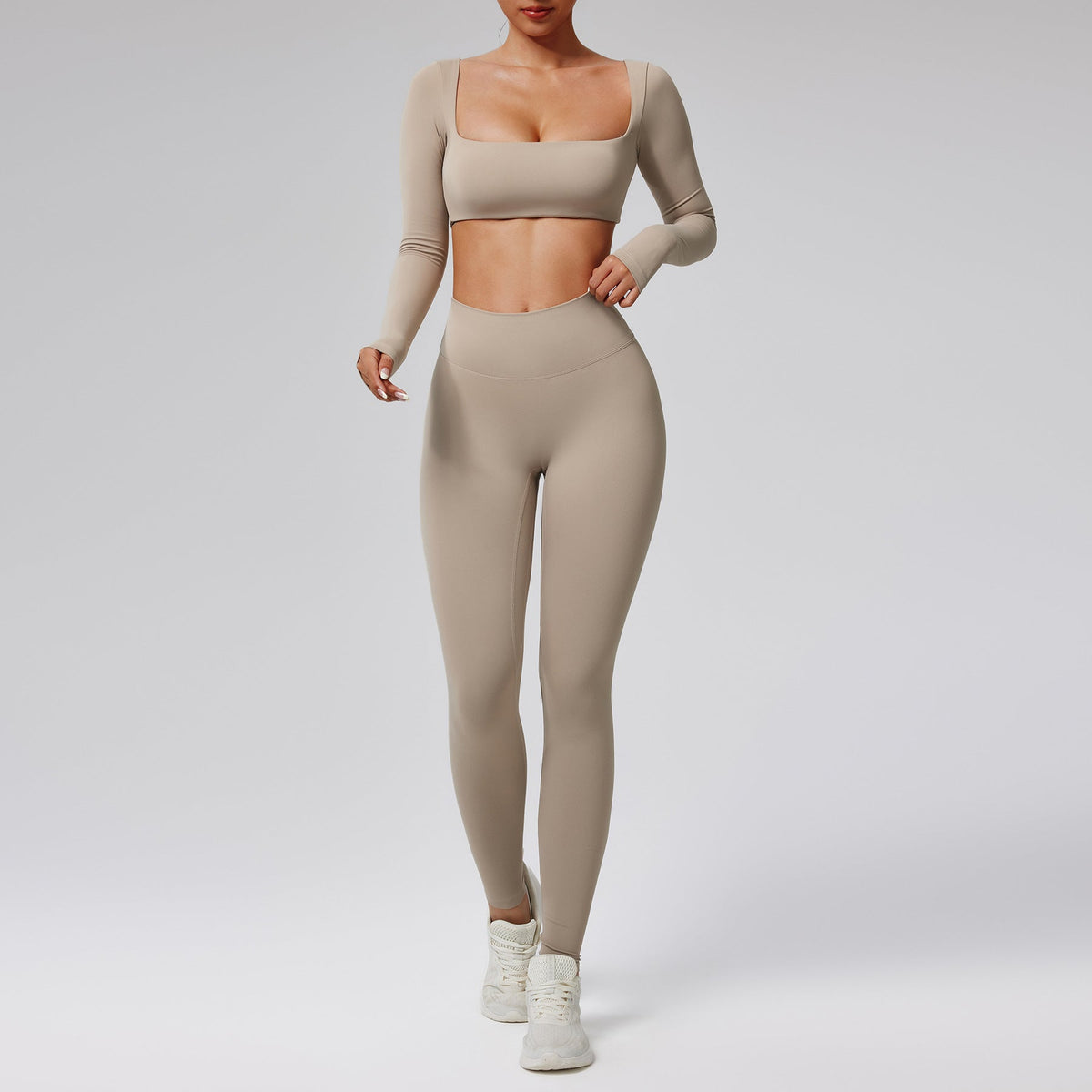 Schnelltrocknendes High-Waist-Laufset für Damen – Zweiteiliges Sport- und Trainingsoutfit