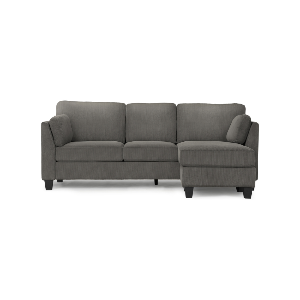 Sofa chaise longue avec deux coussins de 87" Monarch -FJORD-15- tissu gris (8714D15)