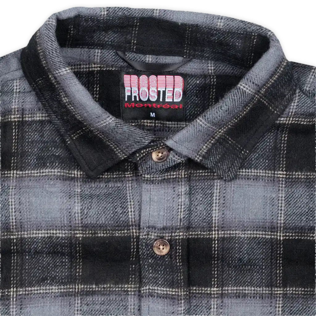 Frosted Skateboards 'Checks' フランネル長袖シャツ - タン/ブルー