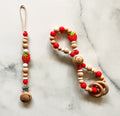 Duo attache-sucette et hochet infini fraise (voir description)