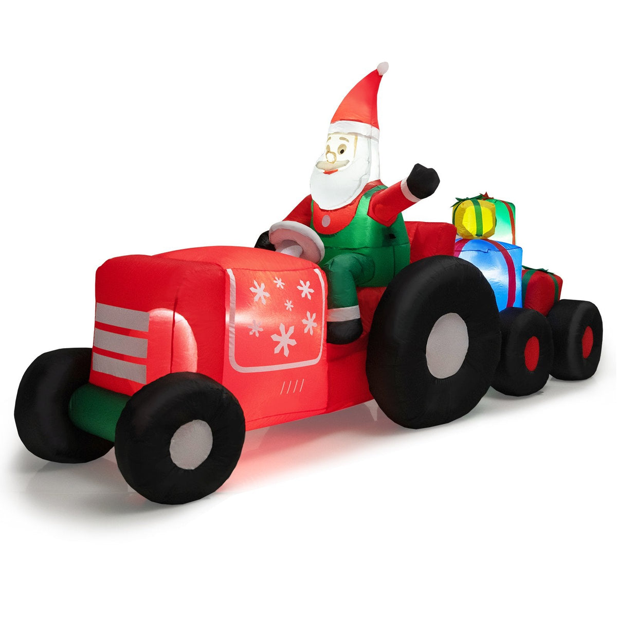 9 Feet lange aufblasbare Weihnachtsdekoration mit Nikolaus und Geschenken