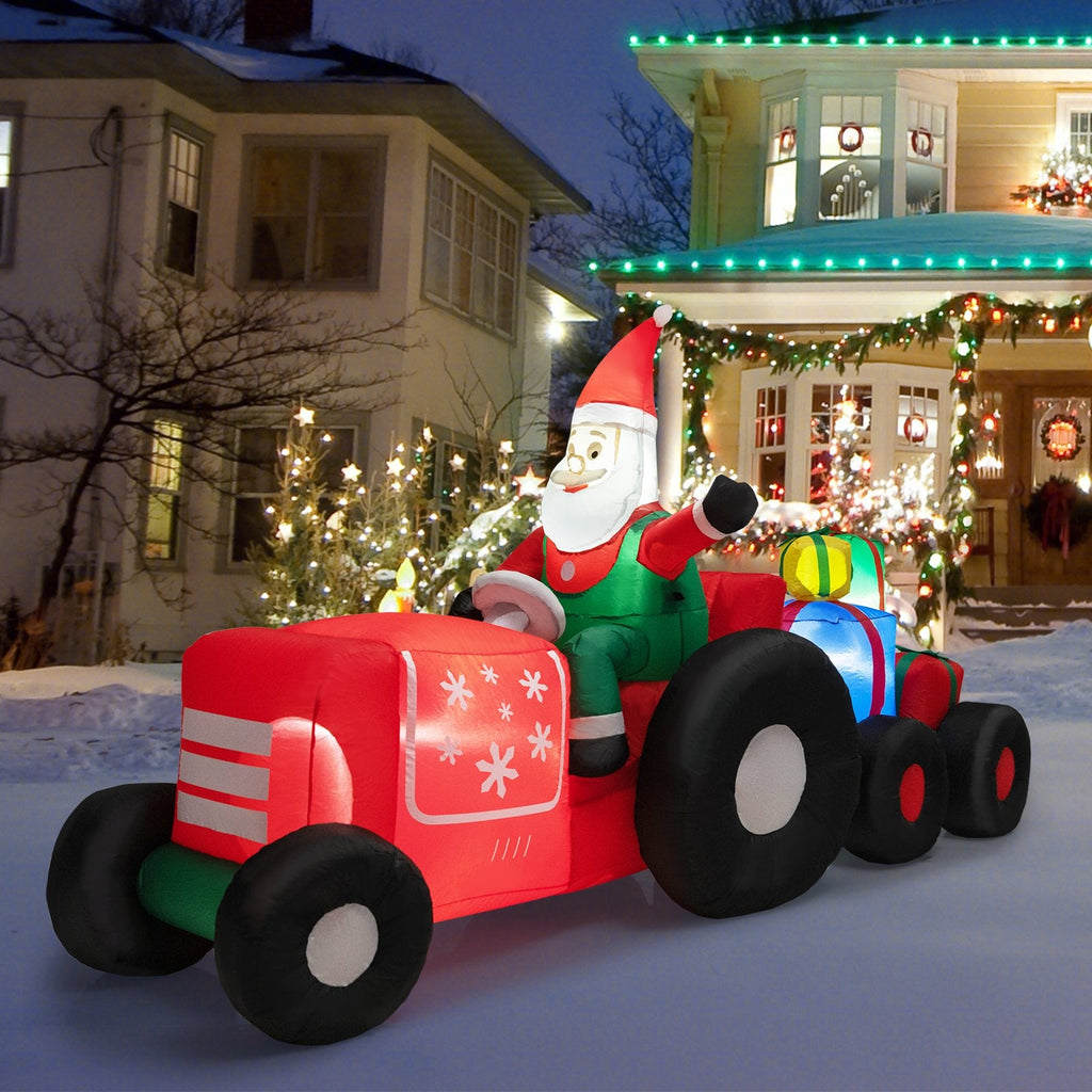 9 Feet lange aufblasbare Weihnachtsdekoration mit Nikolaus und Geschenken