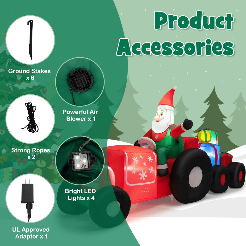 9 Feet lange aufblasbare Weihnachtsdekoration mit Nikolaus und Geschenken
