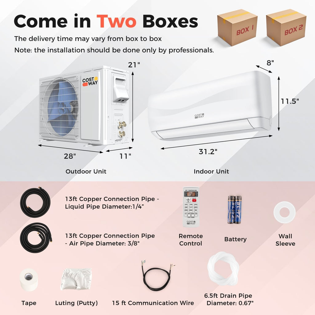 Blast Series 9000 BTU 17 SEER2 208-230V Kanallose Mini-Split Klimaanlage und Heizung