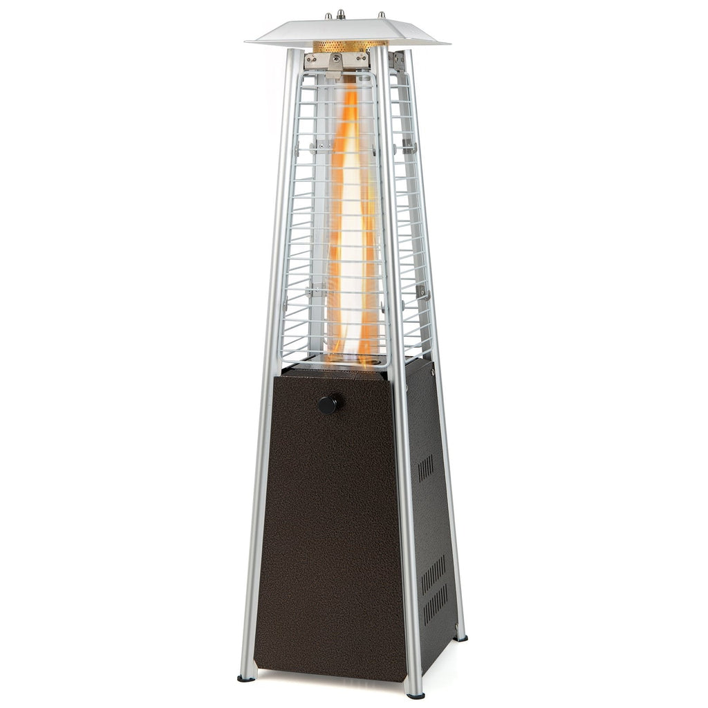 Chauffage de terrasse portable en acier de 9 500 BTU avec tube en verre