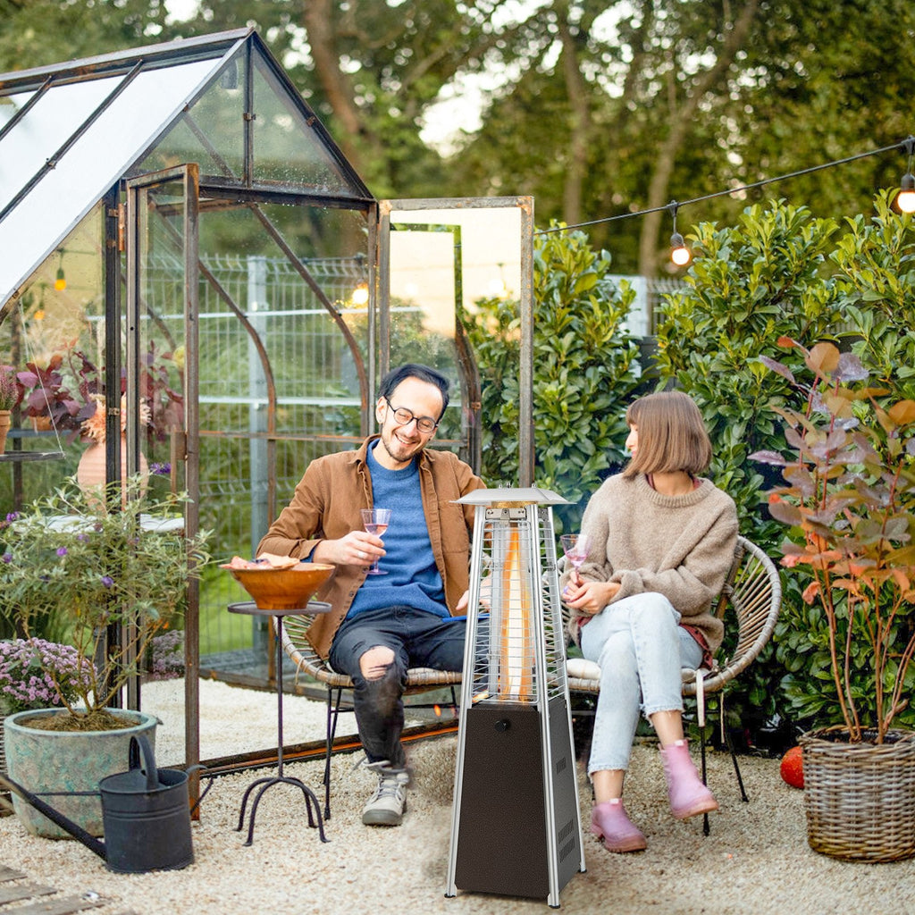 Chauffage de terrasse portable en acier de 9 500 BTU avec tube en verre