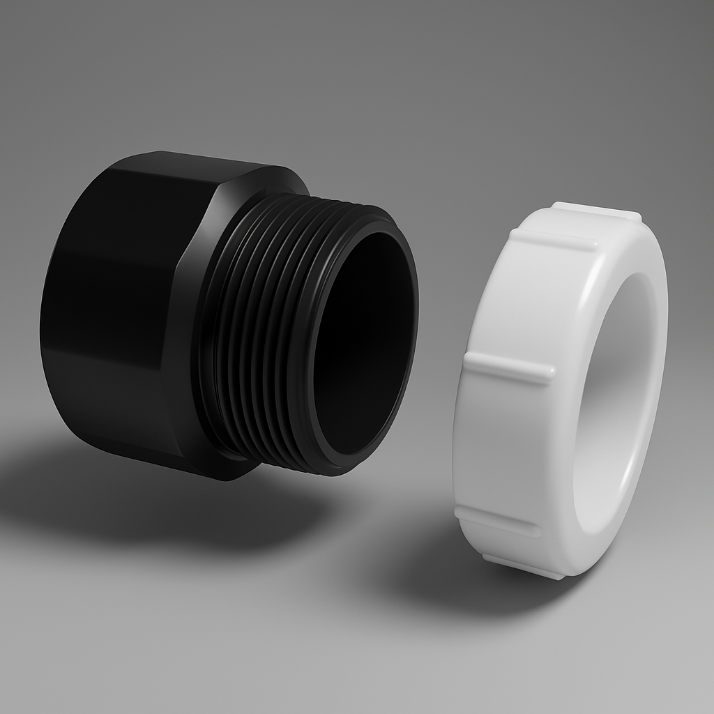 Adaptador para sifón de fregadero ABS LESSO — de cubo para unión deslizante con tuerca DWV, con certificación cUPC