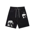 Jacker 'Poodle Pals' Denim Baggy Shorts - Black