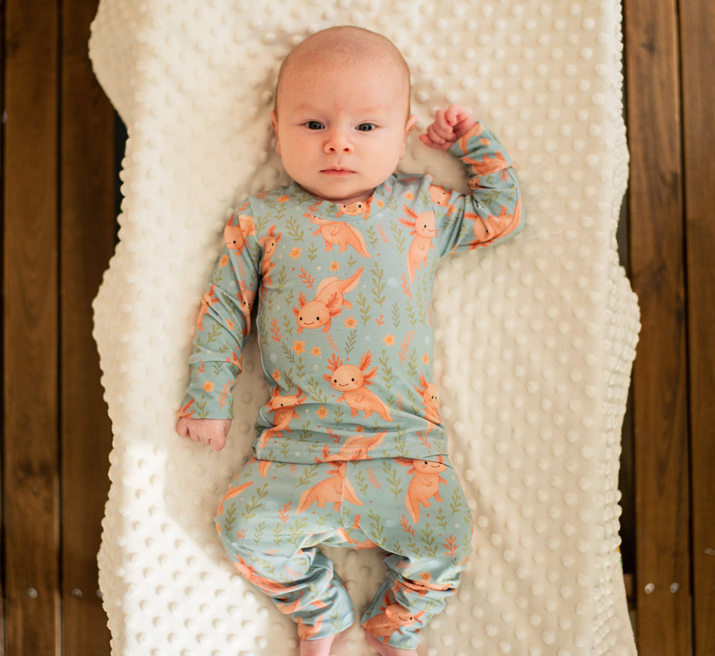 Pyjama 2 pièces en bambou – Axolove ♥️(Axolotl)