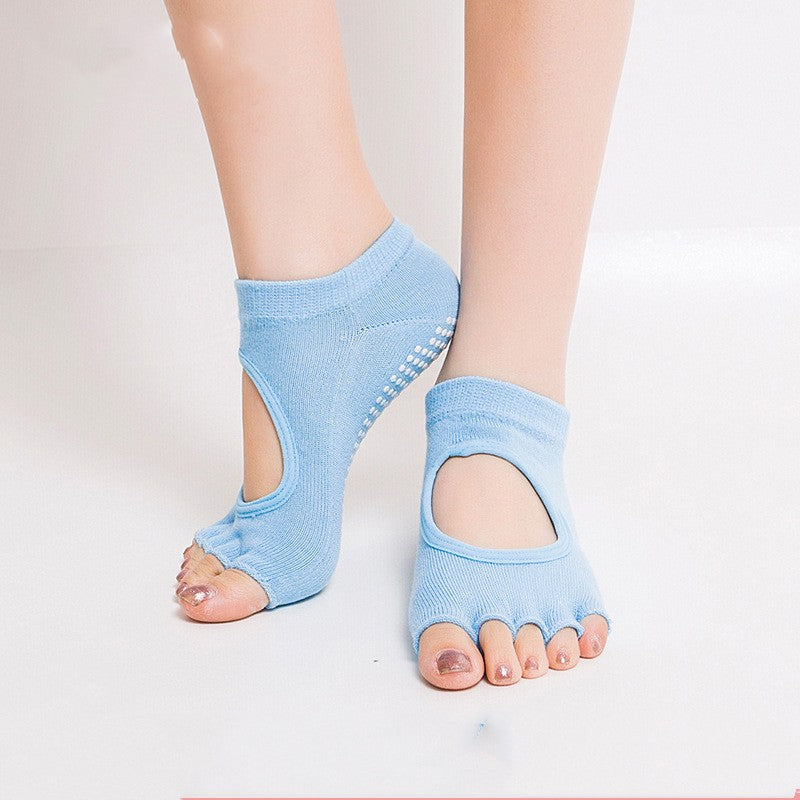 Sport-Yoga-Fitnesssocken mit Zehentrennern – rutschfeste Performance-Socken
