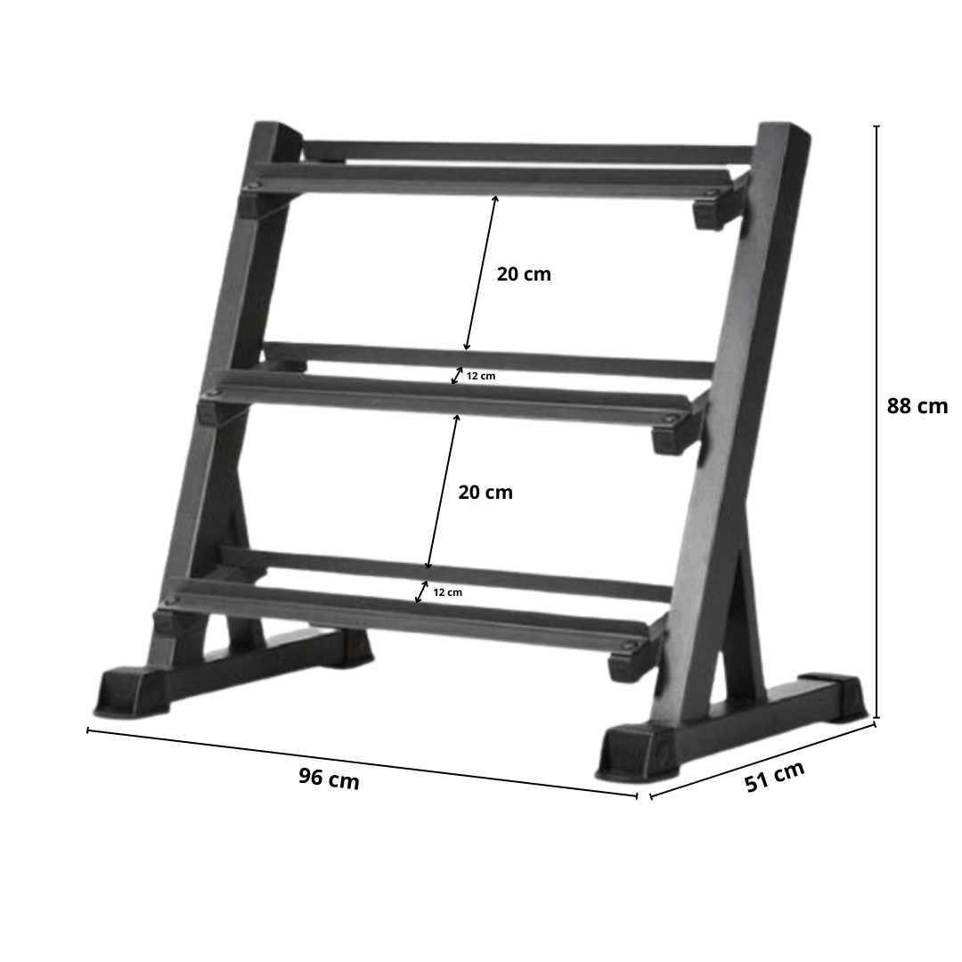 Steel Dumbbell Racks Vertical & Horizontal (3, 6, 8, 10 Levels)