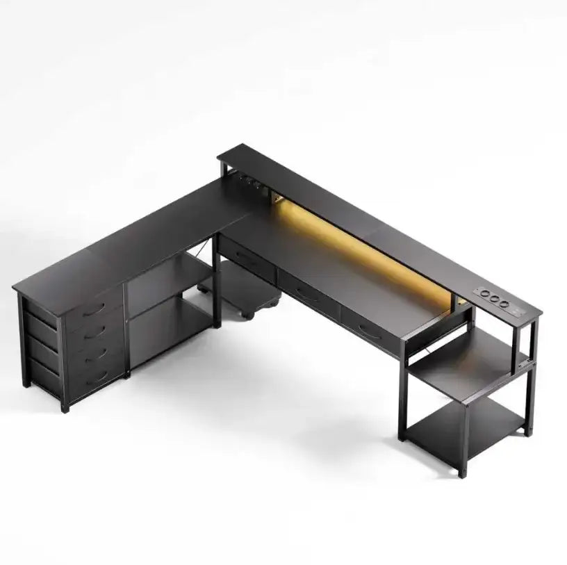 Angular Computer Desk with USB Ports