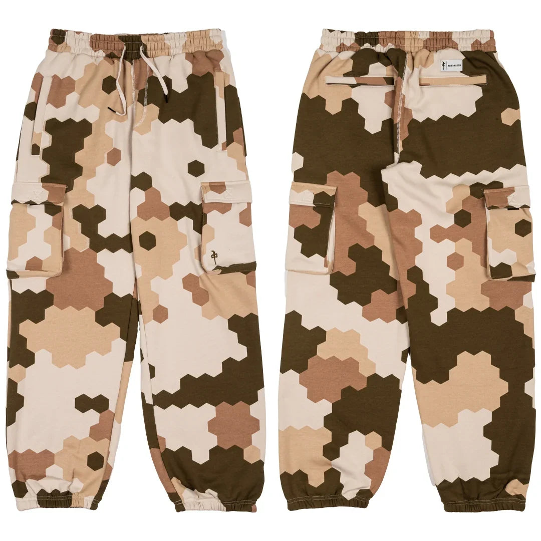 Pantalones de chándal cargo 'Polygon' de Red Dragon - Arena/Camuflaje