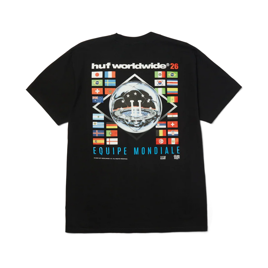 Camiseta HUF 'Equipe Mondiale' - Negra
