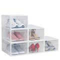 Stackable Shoe Storage Box 33x23x14 cm Fits up to EU Size 45 Transparent with Ventilated Design Foldable Multi-Purpose Organiser