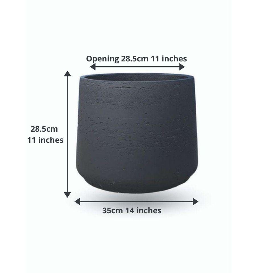 Anto Black Cement Planter 13''