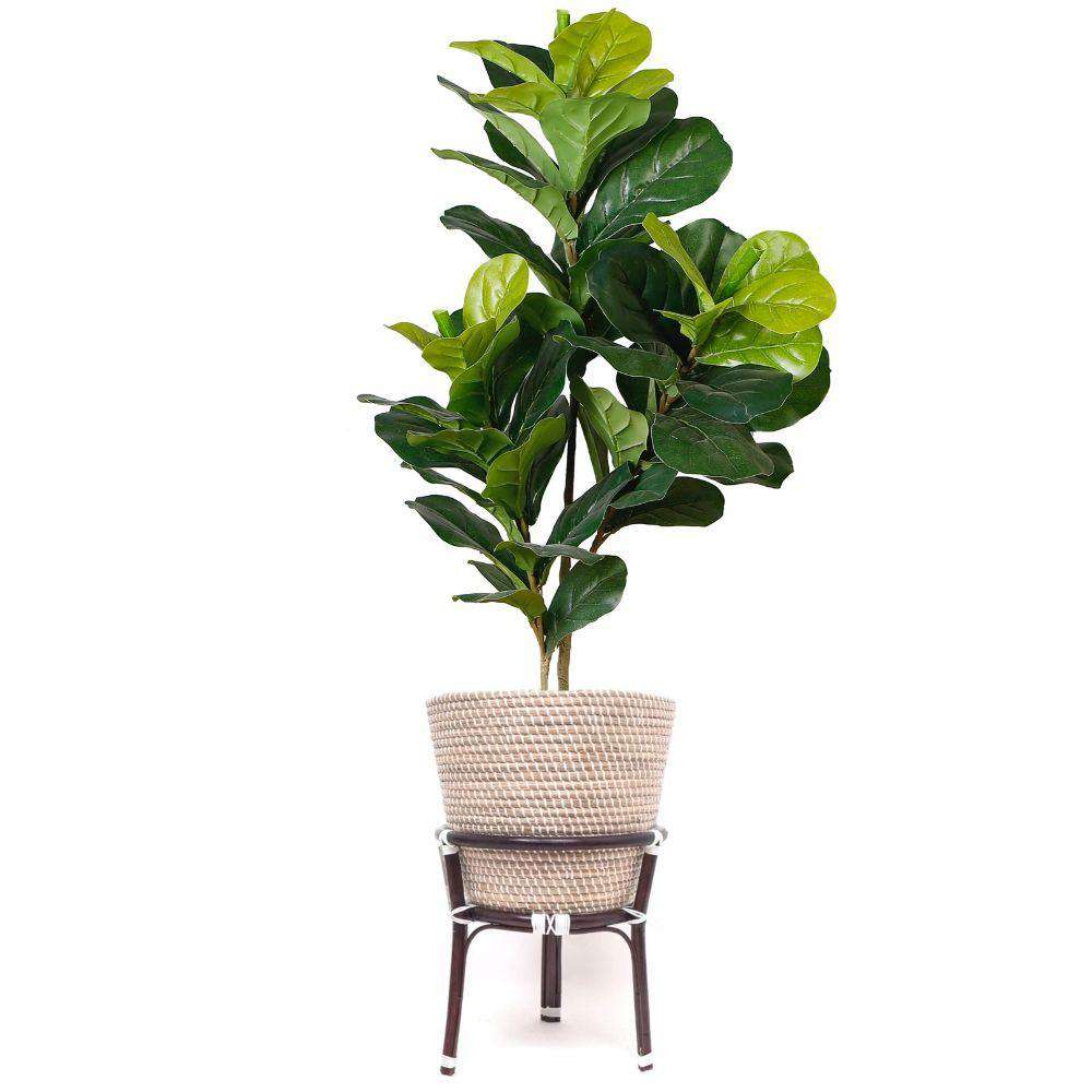 Ayo - Boho Floor Planter On Wooden Stand