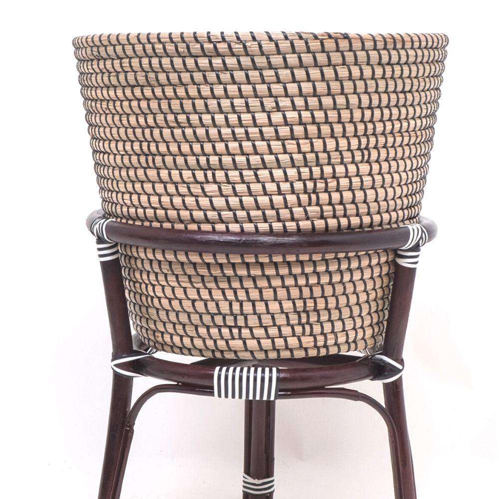 Ayu - Boho Floor Planter On Wooden Stand