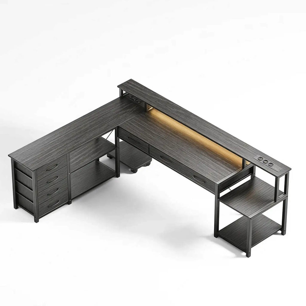 Angular Computer Desk with USB Ports
