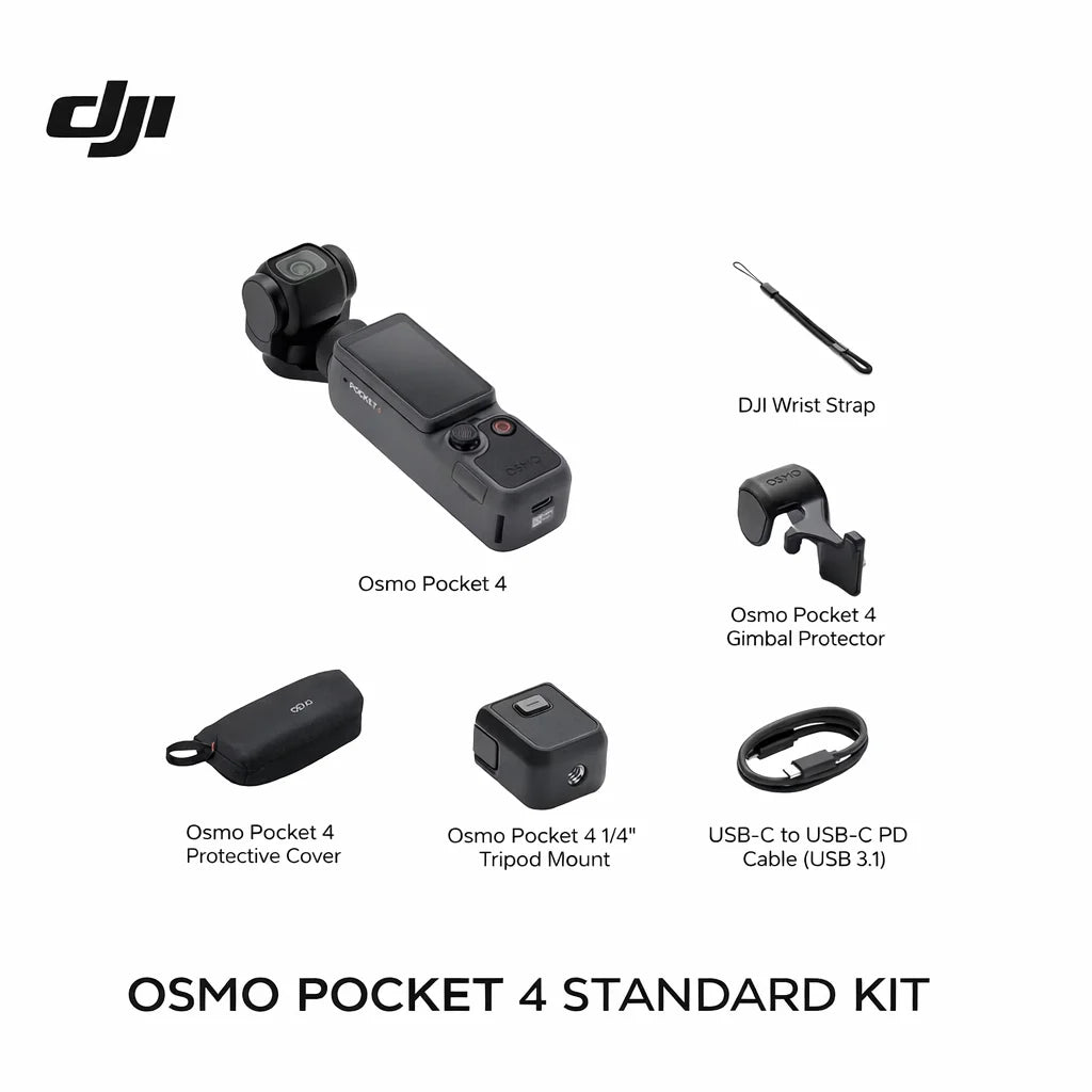 DJI Osmo Pocket 4 4K/6K ポケットジンバルカメラ 1インチセンサー 107GBストレージ ActiveTrack 7.0 Vlogカメラ