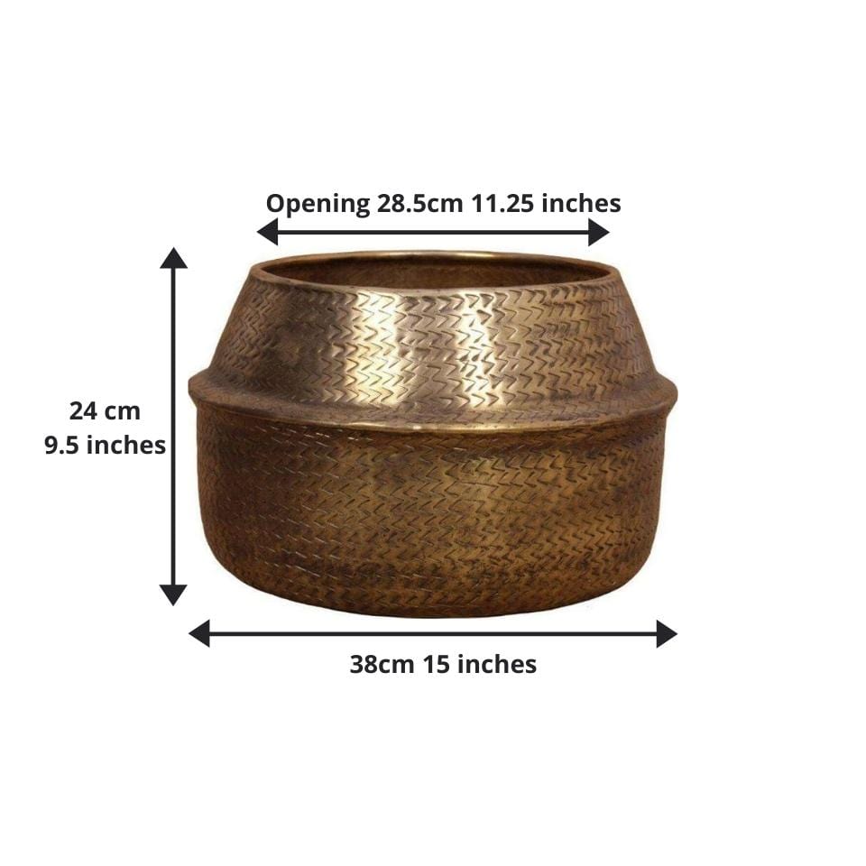 Aleta - Rattan Brass Finish Planter