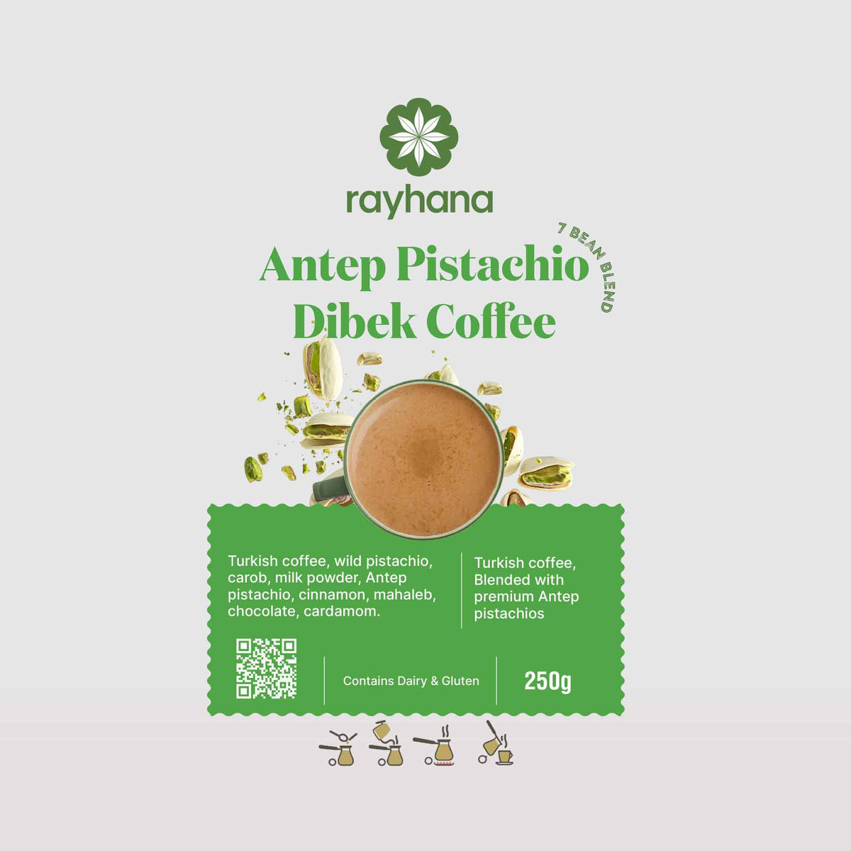 Antep Pistachio Dibek Coffee – Chunky 7-Bean Blend by Rayhana