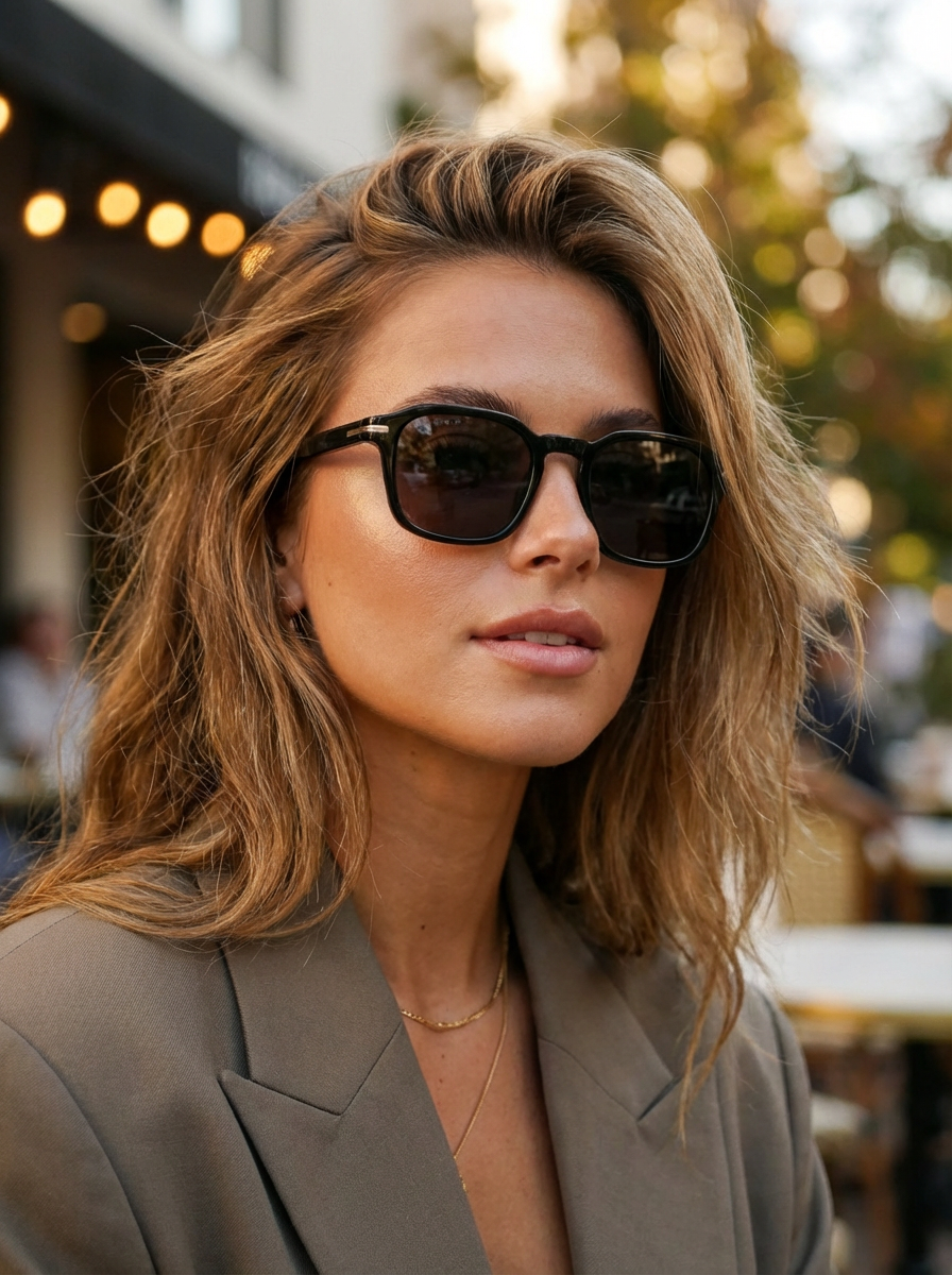 Boléro Quinn — Lunettes de soleil carrées rétro
