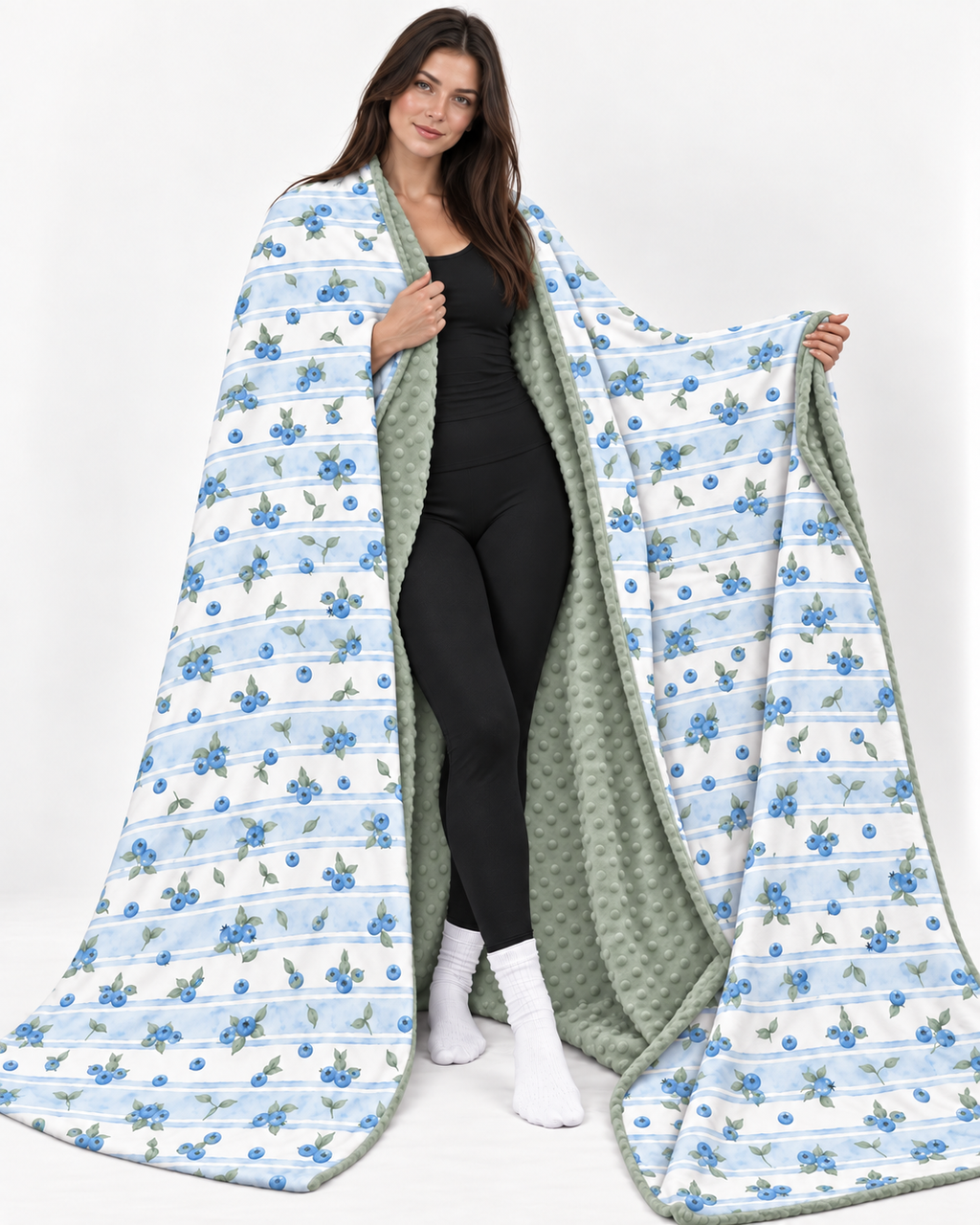 Manta minky gigante color azul arándano 🫐